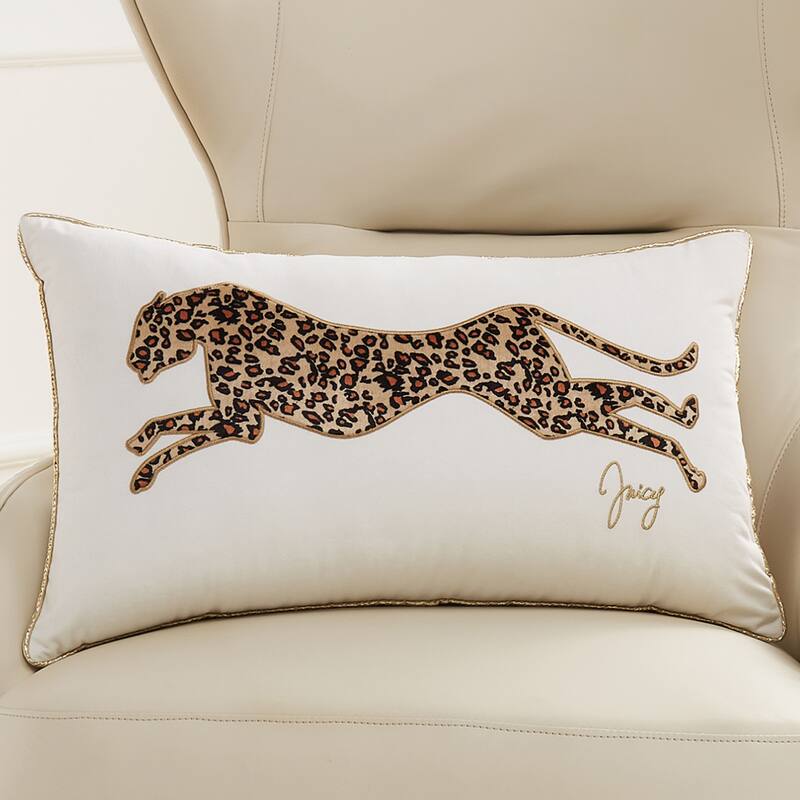 Juicy Couture Velvet Cheetah Pillow 14" x 24" On Sale Bed Bath